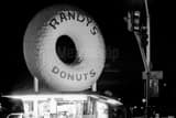 Horizontal Randy\'s Donuts on La Cienega landscape black and white Photography