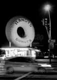 Vertical Randy\'s Donuts on La Cienega landscape black and white Photography
