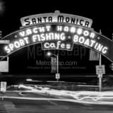 Square The Santa Monica Pier black and white Photography