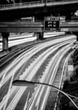 Vertical The 110 Exit 22B in Downtown Los Angeles landscape black and white Photography