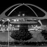 Square The Theme Building at LAX landscape black and white Photography