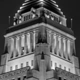 Square The Top of Los Angeles City Hall black and white Pictures