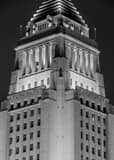 Vertical The Top of Los Angeles City Hall black and white Pictures