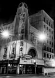 Vertical The Tower Theater at Night landscape black and white Photography