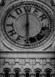 Vertical The Tower Theatre Clock landscape black and white Photography