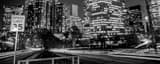 Panoramic The Westin Bonaventure and US Bank Building from Fourth Street landscape black and white Photography