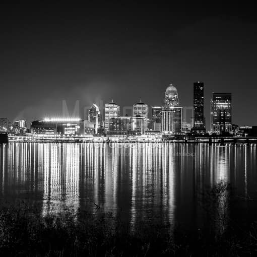 The Downtown Louisville Skyline -- Louisville Black and White Photography