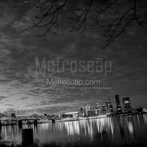 The Downtown Louisville Skyline -- Louisville Black and White Photography