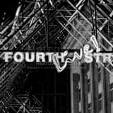 Square Fourth Street Live Scaffolding black and white Photography