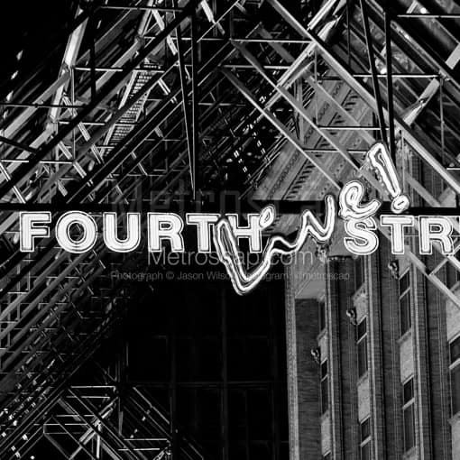 Fourth Street Live Scaffolding -- Louisville Black and White Photography