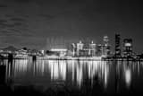 Horizontal The Louisville Skyline at Night black and white Photography