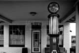 Horizontal An Old Gulf Gasoline Pump black and white Photos