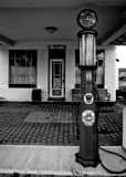 Vertical An Old Gulf Gasoline Pump black and white Photos