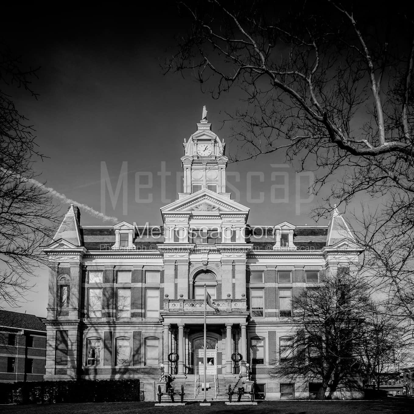 The Union County Courthouse black and white Photography square crop