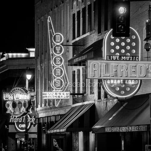 Alfreds Dyers and Wet Willies on Beale -- Memphis Black and White Photography