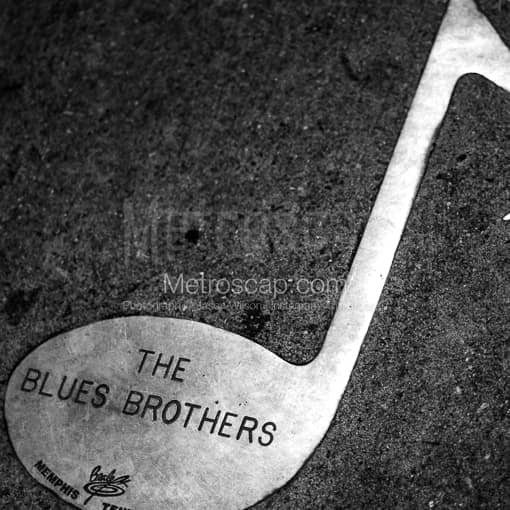 The Blues Brothers Note on Beale Street -- Memphis Black and White Photography