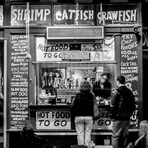 Memphis Black and White Photographs of Catfish Crawfish Shrimp and Beer on Beale Street Catfish Crawfish Shrimp and Beer on Beale Street -- Memphis Black and White Photographs