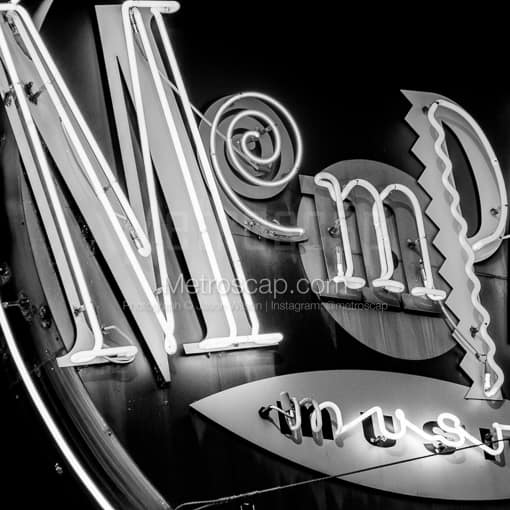 The Memphis Music Neon Sign -- Memphis Black and White Photography