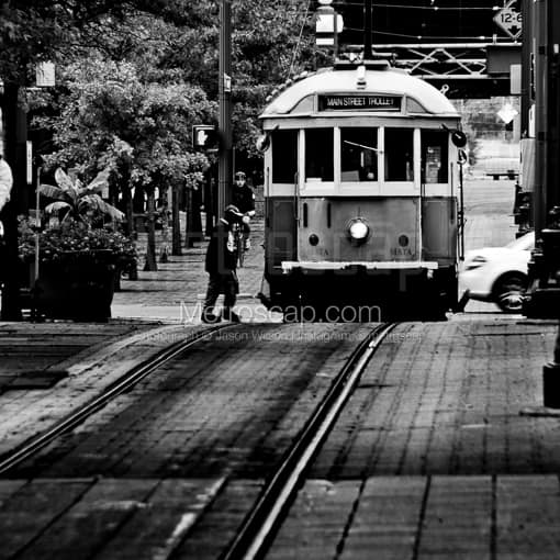 The Memphis Street Car Trollies -- Memphis Black and White Photography