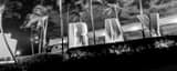 Panoramic Bayside Sign in Downtown Miami black and white Photos