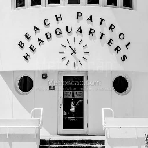 Beach Patrol Headquarters -- Miami Black and White Photos