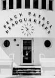 Vertical Beach Patrol Headquarters landscape black and white Photography