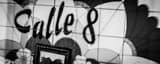 Panoramic Calle Ocho en La PequeÃ±a Habana landscape black and white Photography