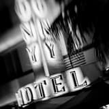 Square The Colony Hotel Sign black and white Photos