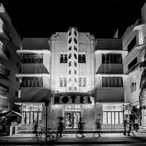 The Congress Hotel on South Miami Beach -- Miami Black and White Photos
