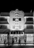 Vertical The Congress Hotel on South Miami Beach black and white Photos