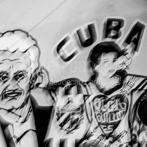 The Cuba Mural in Little Havana -- Miami Black and White Photos