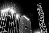 Horizontal Downtown Miami Buildings near Bayfront Park black and white Photos