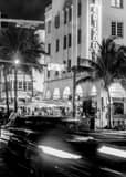 Vertical The Edison Hotel at Ocean Drive at 10th Street black and white Photos
