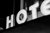Horizontal Hot Neon Sign black and white Photos
