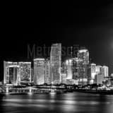 Square Miami at Night black and white Photos
