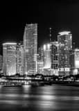 Vertical Miami at Night black and white Photos