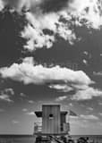 Vertical Miami Beach 12th Street Lifeguard Shack black and white Photos