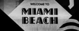 Panoramic Welcome to Miami Beach Art Deco Sign black and white Photos