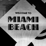 Square Welcome to Miami Beach Art Deco Sign black and white Photos