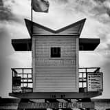 Square A Miami Beach Lifeguard Shack black and white Photos