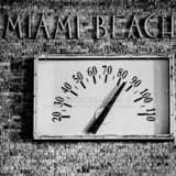 Square Miami Beach Art Deco Temperature black and white Photos