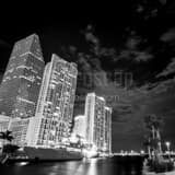 Square The Miami Riverwalk at Miami Circle black and white Photos