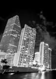 Vertical The Miami Riverwalk at Miami Circle black and white Photos