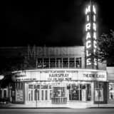 Square The Miracle Theatre in Coral Gables landscape black and white Photography