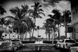 Horizontal Ocean Drive on Miami Beach black and white Photos