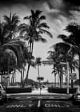 Vertical Ocean Drive on Miami Beach black and white Photos