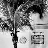 Square Ocean Front Hotel South beach black and white Photos