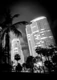 Vertical South Beach Condos Overlook South Pointe Park landscape black and white Photography