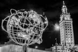 Horizontal The Stainless Steel Globe and Freedom Tower black and white Photos