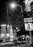Vertical US 1 Southbound into Downtown Miami black and white Photos